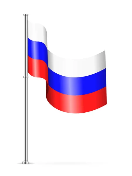 Vlnitá Vlajka Ruska Bílém Pozadí Vektorová Ilustrace — Stockový vektor