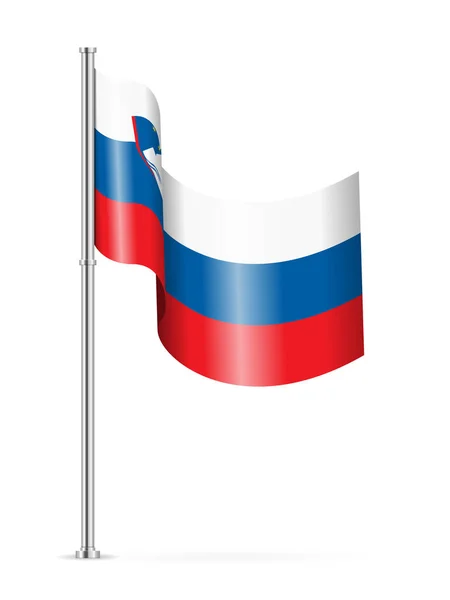 白い背景にスロベニアの波の旗 ベクターイラスト — ストックベクタ