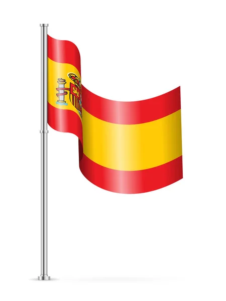 Bandera Ondulada España Sobre Fondo Blanco Ilustración Vectorial — Vector de stock