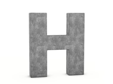 Beyaz arka planda H harfi var. 3d illüstrasyon.