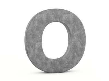 Beyaz arka planda 0 harfi var. 3d illüstrasyon.