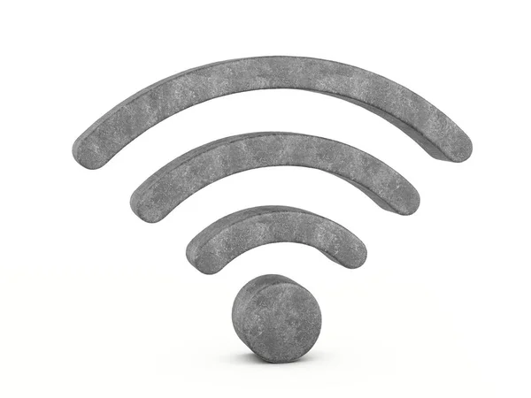 Beton Wifi Symbol Auf Weißem Hintergrund Illustration — Stockfoto
