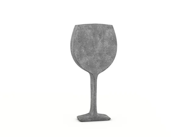 Weinglassymbol Aus Beton Auf Weißem Hintergrund Illustration — Stockfoto