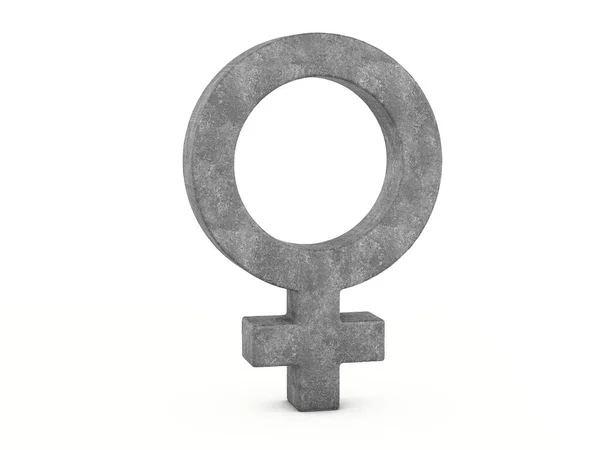 Concrete Woman Symbol White Background Illustration — Stock Photo, Image