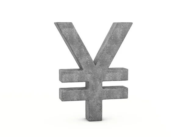 Symbole Yen Concret Sur Fond Blanc Illustration — Photo