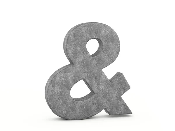 Simbolo Ampersand Concreto Sfondo Bianco Illustrazione — Foto Stock