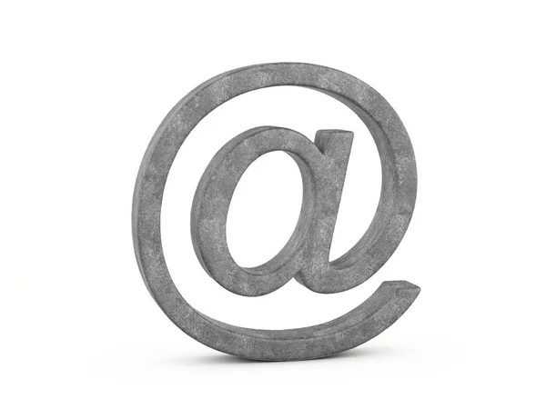 Concrete Email Symbol White Background Illustration — Stock Photo, Image