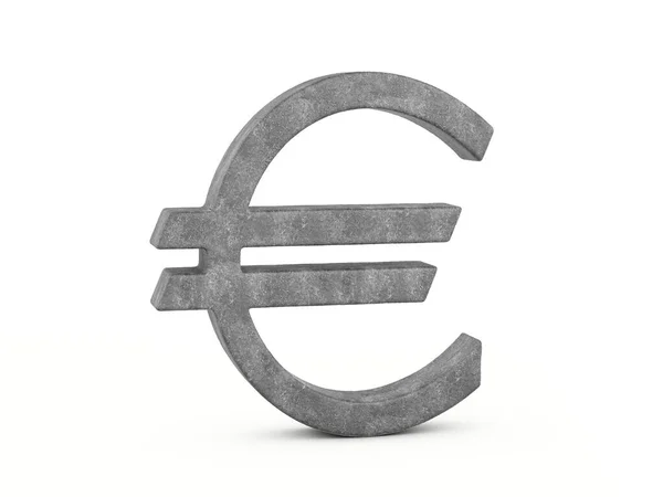 Símbolo Euro Concreto Sobre Fondo Blanco Ilustración — Foto de Stock