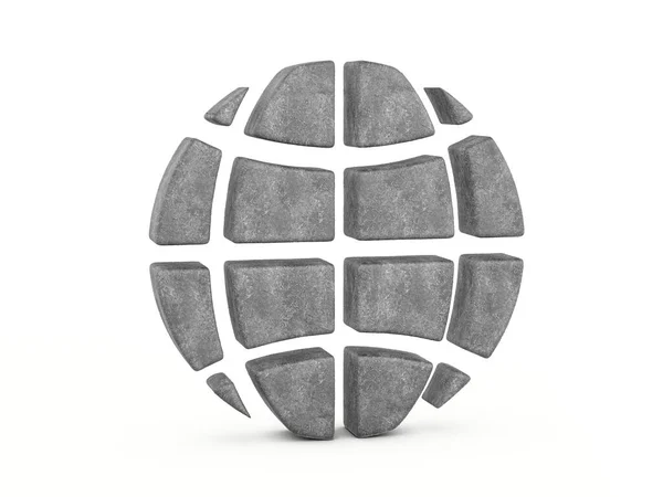 Betonkugelsymbol Auf Weißem Hintergrund Illustration — Stockfoto