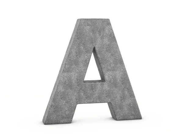 Concrete Letter Een Witte Achtergrond Illustratie — Stockfoto