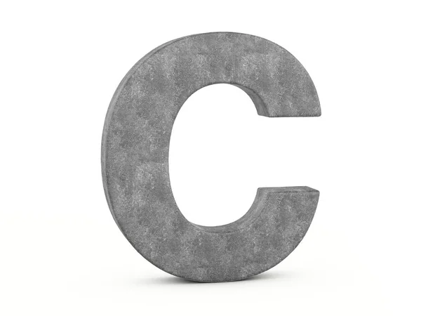 Concrete Letter Een Witte Achtergrond Illustratie — Stockfoto