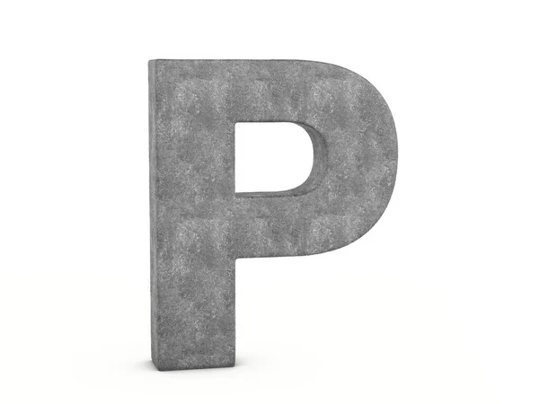 Concrete Letter Een Witte Achtergrond Illustratie — Stockfoto