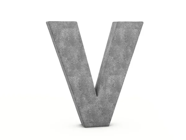 白い背景のコンクリート文字V 3Dイラスト — ストック写真