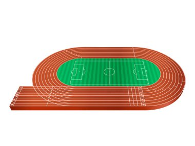 Beyaz arka plandaki stadyum. Vektör illüstrasyonu.