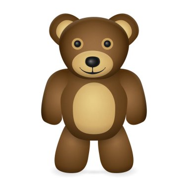 Beyaz arka planda oyuncak ayı. Vektör illüstrasyonu.