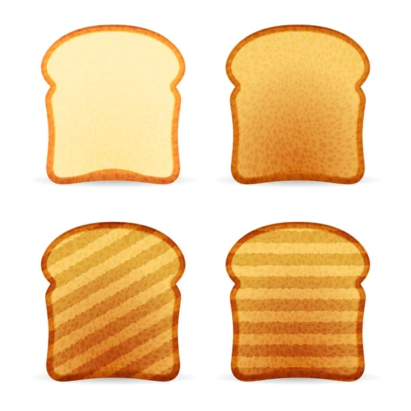 Bread Toasts White Background Vector Illustration — Stock Vector