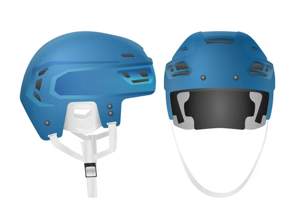 Hockeyhelm Auf Weißem Hintergrund Vektorillustration — Stockvektor