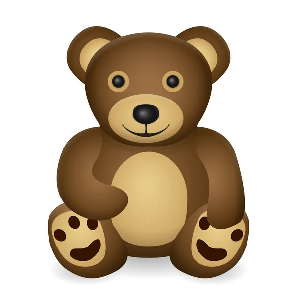 Teddybär Auf Weißem Hintergrund Vektorillustration — Stockvektor