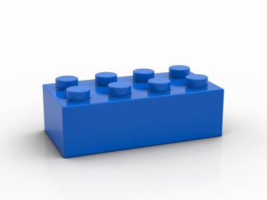 Beyaz arka planda oyuncak bloğu. 3d illüstrasyon.