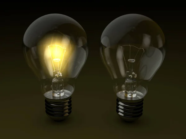 Light Bulbs Black Background Illustration — Stock Photo, Image