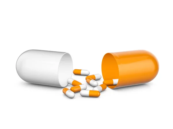 Capsule Pill White Background Illustration — Stock Photo, Image