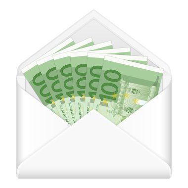 zarf ve 100 euro banknot