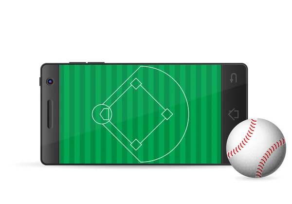 Chytrý telefon baseball — Stockový vektor