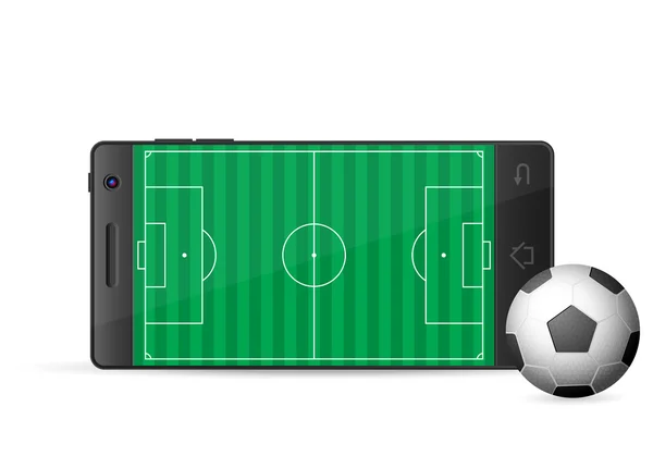 Futebol telefone inteligente — Vetor de Stock