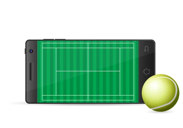 Téléphone intelligent tennis — Image vectorielle