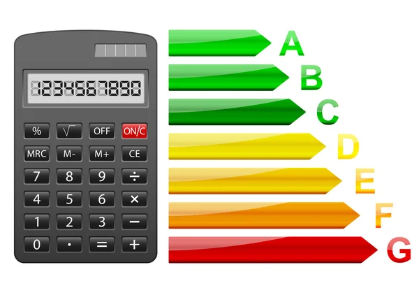 Calculatrice d'efficacité énergétique — Image vectorielle