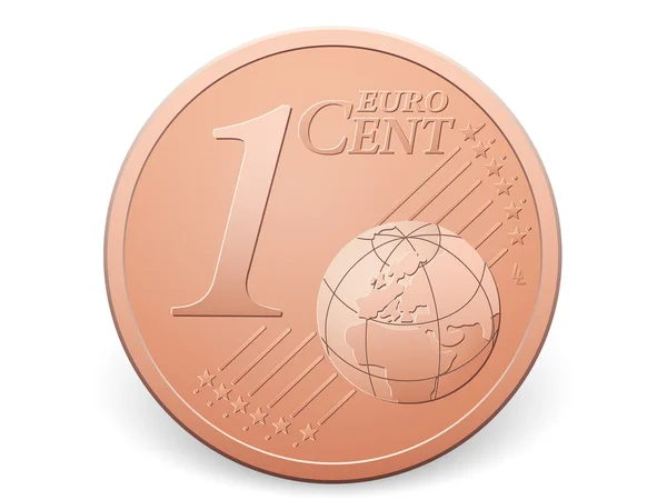 Egy euro centes érme — Stock Vector