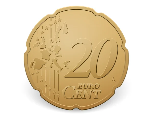 Húsz euro centes érme — Stock Vector