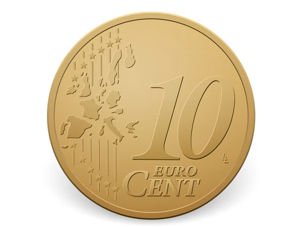 Ten euro cent coin — Stock Vector