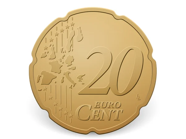 Twenty euro cent coin — Stock Vector