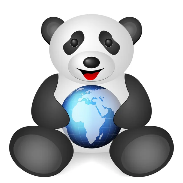 Panda world globe — Stock Vector