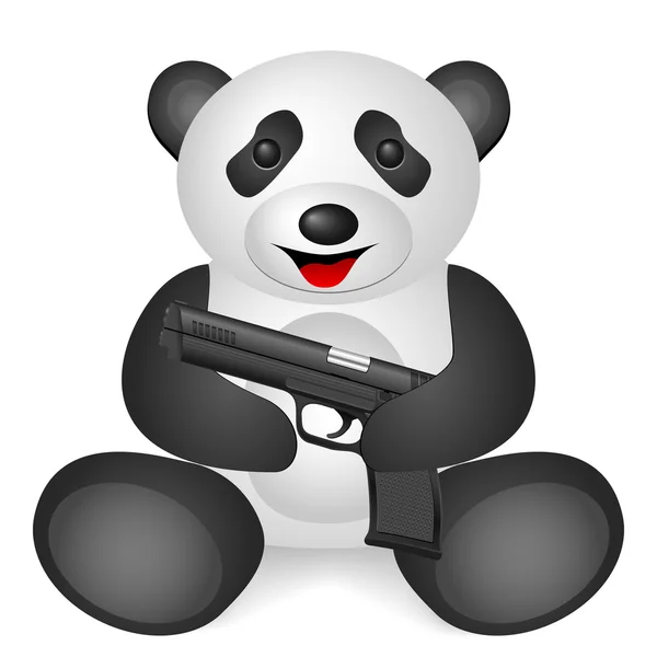 Panda pistol — Stock Vector