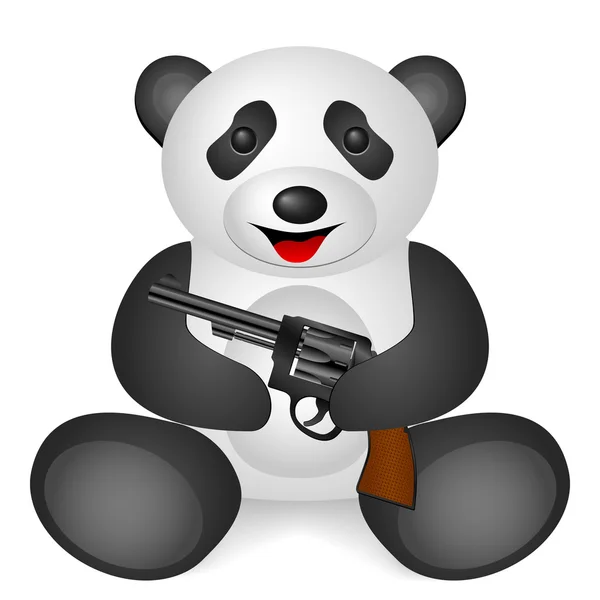 Panda revolver — Stock Vector