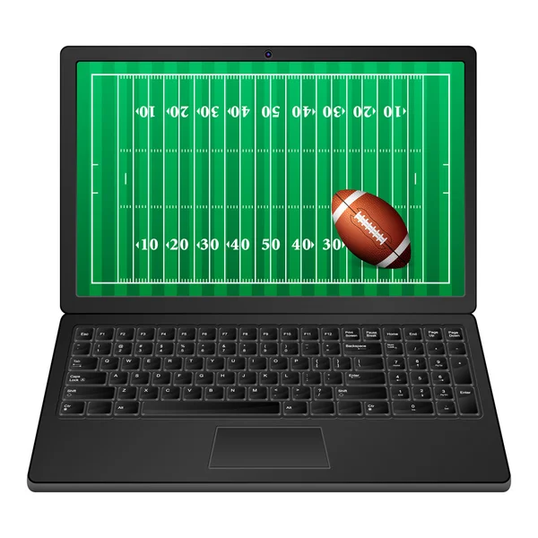 Laptop football americano — Vettoriale Stock