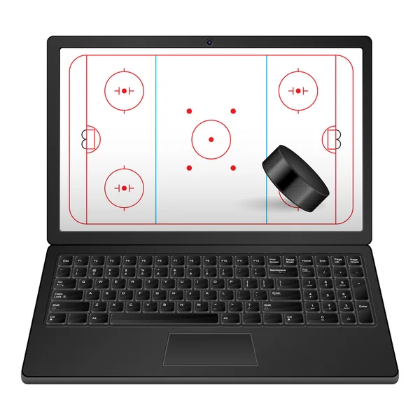 Laptop hockey — Stock Vector