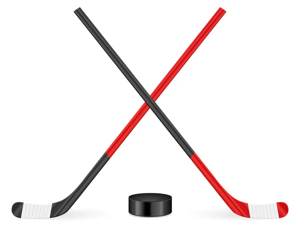 Hockeystav og puck – Stock-vektor