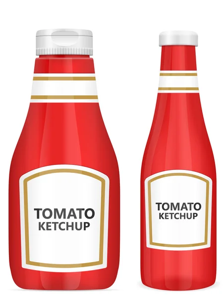 Tomato ketchup bottles — Stock Vector
