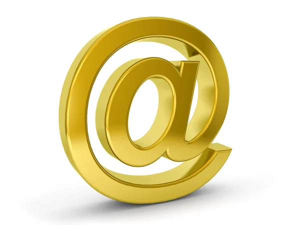 Símbolo de e-mail ouro — Fotografia de Stock