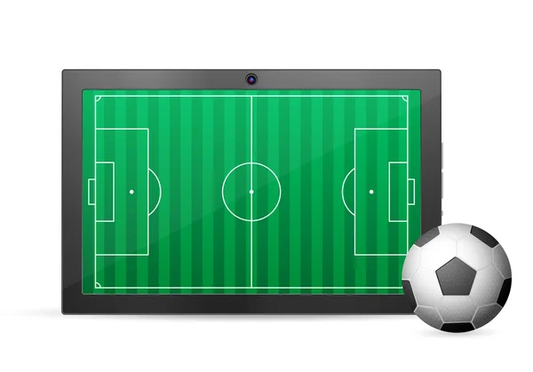 Tablet soccer — Stock Vector