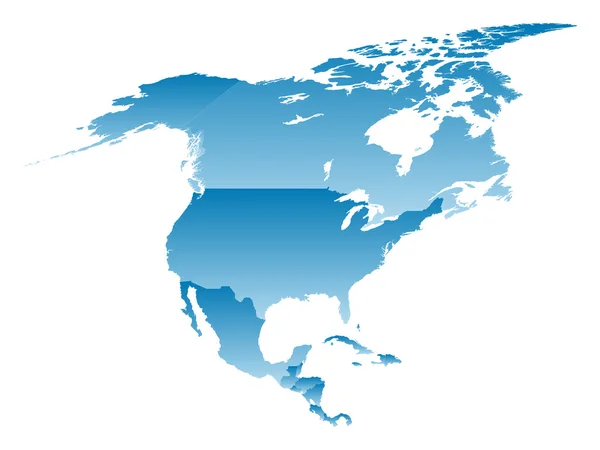 Mapa América del Norte — Vector de stock