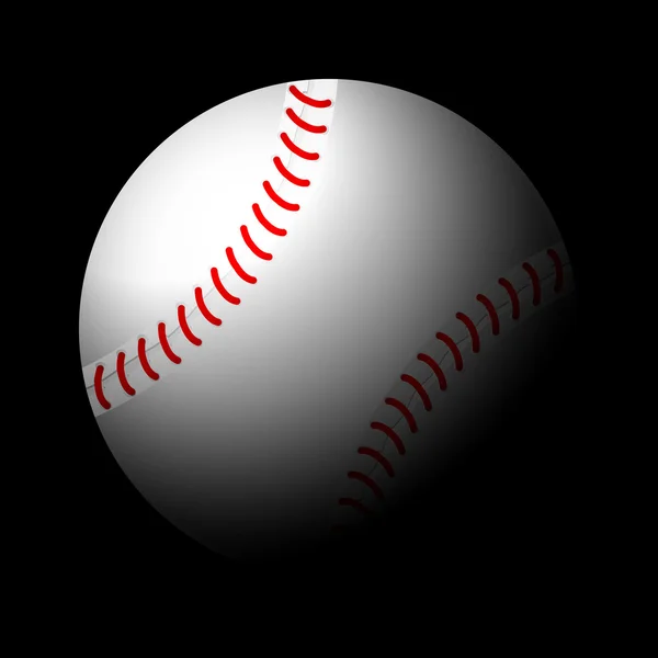 Baseball boll svart — Stock vektor