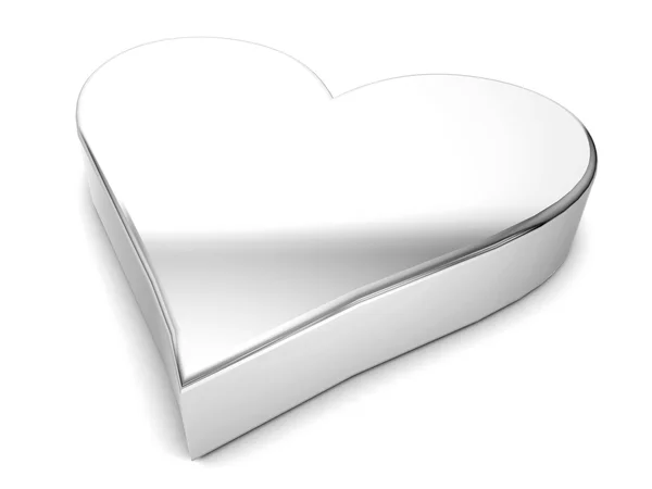 Silver heart symbol — Stock Photo, Image