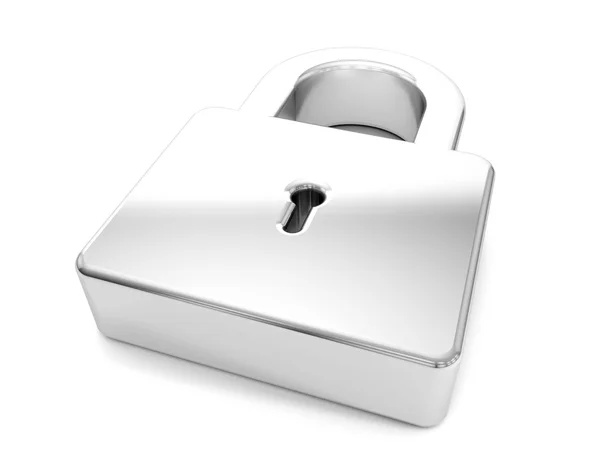 Silver padlock symbol — Stock Photo, Image
