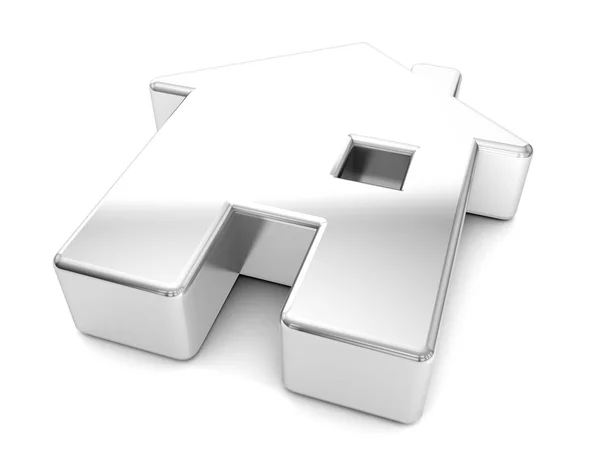 Silver house symbol — Stock Photo, Image