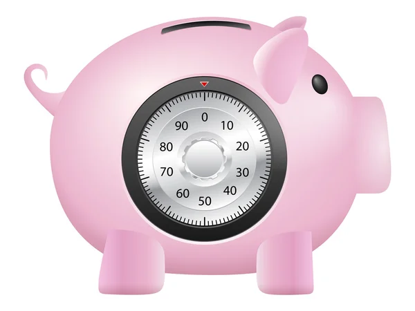 Piggy bank veilig — Stockvector