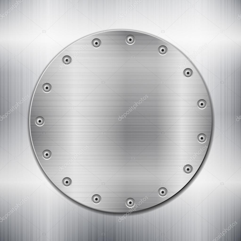 metallic background witth circle plate